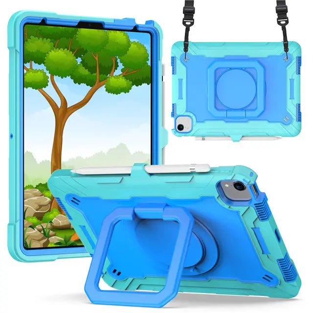 Rugged shockproof silicone sublimation tablet cover for iPad Air 4 10.9 2020 Rotating handle grip