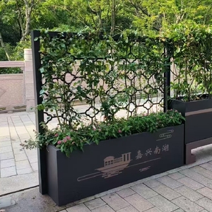 Jardinière de jardin extérieure avec treillis <span class=keywords><strong>Pot</strong></span> de fleur de clôture en acier avec écran d'intimité de jardin - Product Image 1