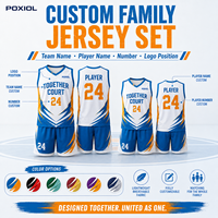 Conjunto de Camisetas de Baloncesto Familiares Personalizadas, Ropa Deportiva a Juego para Padres e Hijos, para Eventos Comunitarios, Campamentos, Clubes y Actividades Grupales