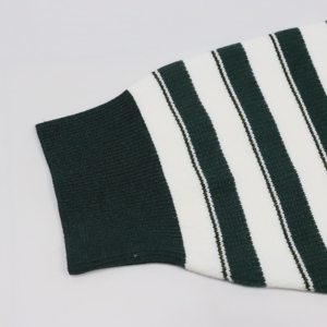 Suéter Streapt para hombre, ropa de calle coreana, suéter de punto con Cable de manga larga, suéter blanco, rayas verdes, prendas de punto de gran tamaño, logotipo personalizado - Product Image 3