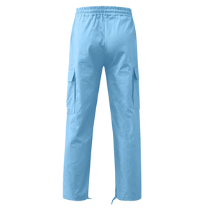 Pantalon cargo en toile pour homme, léger et confortable, taille haute, avec tissu écologique pour un port décontracté confortable - Product Image 4