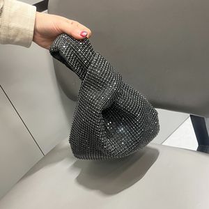 Bolso de Mano de Lujo para Mujer, Diseño de Caramelo, Satinado, con Pedrería, Cadena Brillante, Correa para el Hombro, Poliéster Brillante - Product Image 5