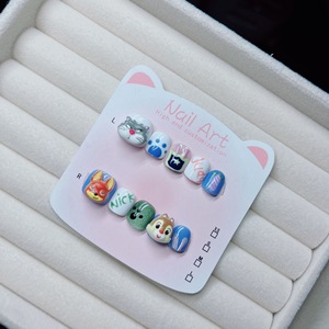 Vingerbeschermers voor kinderen, opdruknagels, handgeschilderd, anti-bijt, draagbaar, cartoon, studentenmanicure - Product Image 2