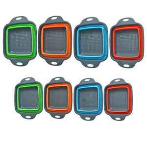 Có thể gập lại Silicone Trái Cây Rau colander phụ kiện nhà bếp ráp drainer Bồn Rửa Nhà Bếp lọc lọc giỏ - Product Image 4