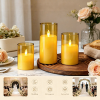 Bougies LED scintillantes en acrylique sans flamme, à piles, pour mariage, fête, Noël, décoration de table à la maison