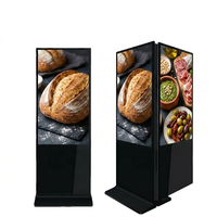 Afficheur vertical double face à haute luminosité de 43 à 86 pouces, kiosque multimédia LCD sur pied pour la publicité dans les centres commerciaux