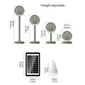 Ventilateur de circulation au sol solaire en gros, rechargeable par USB, à haut débit d'air, 3-en-1, réglable, pour camping en extérieur - Product Image 2