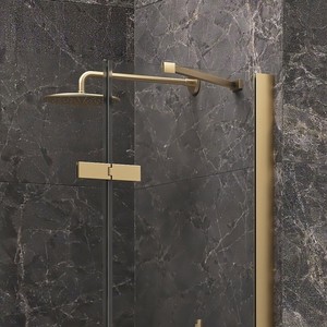 Kamalu KT4000G moderna porta doccia bagno 80cm incernierata fissa spazzolata oro inox porta scorrevole 6mm 10mm vetro per alberghi - Product Image 6
