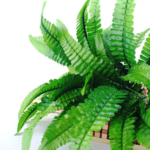 Fabrika fiyat yapay bitki plastik yeşil yapraklar farsça çim yaprağı açık kapalı bahçe dekorasyon yapay yaprak - Product Image 4