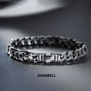 <span class=keywords><strong>Bracciale</strong></span> Cubano in <span class=keywords><strong>Argento</strong></span> Sterling <span class=keywords><strong>925</strong></span>, Gioiello da <span class=keywords><strong>Uomo</strong></span> di Alta Qualità, Regalo Trendy, Semplice e Versatile, 8mm, Stile Hip-Hop, Moda per Feste - Product Image 1