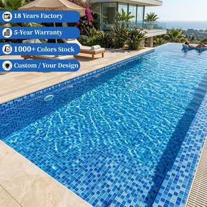 Piastrelle a Mosaico Blu Cristallo <span class=keywords><strong>per</strong></span> <span class=keywords><strong>Piscina</strong></span> a Prezzo di Fabbrica all'Ingrosso, Forma Quadrata <span class=keywords><strong>per</strong></span> Rivestimento Cucina e Decorazione - Product Image 1