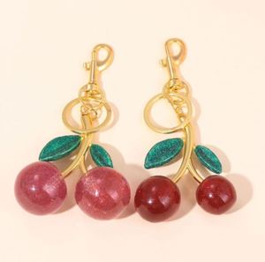Fashion 3D Red Cherry <b>Key</b> Chain Resin Crystal Flash Cherry Keychain <b>Key</b> <b>Ring</b> Women <b>Bag</b> Accessories Gift - Product Image 4