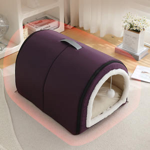 Cama <span class=keywords><strong>para</strong></span> Mascotas Antideslizante, Linda, <span class=keywords><strong>para</strong></span> Todas las Estaciones, Tipo Cueva, <span class=keywords><strong>de</strong></span> Felpa, Lavable, Portátil, Cálida, Plegable, con Relleno Extraíble - Product Image 5