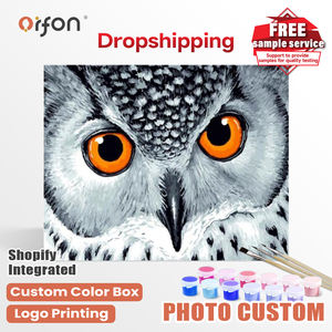 ओरल ड्रॉपशीपिंग ग्रे फीथर्ड उल्लू पेंट नंबर किट-हड़ताली उल्लू पेंट द्वारा घर की सजावट - Product Image 1