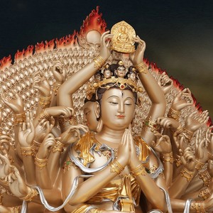 พระพุทธรูปบรอนซ์ขนาดใหญ่ พระโพธิสัตว์<span class=keywords><strong>กวน</strong></span>อิม ลักษณะมือมีศรษะ 1,000 แขน  พระโพธิสัตว์<span class=keywords><strong>กวน</strong></span>อิม พระโพธิสัตว์เจนเรซิ่ง - Product Image 2