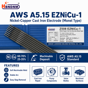 Électrode de soudage AWS A5.15 EZNiCu-1 Monel Core pour fonte grise Z508 pour la réparation de la fonte grise 2,5 mm 3,2 mm 4,0 mm - Product Image 1