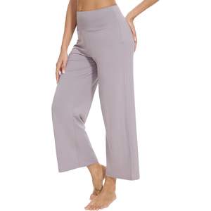 Pantalones de yoga de cintura alta personalizados para mujer, pantalones palazzo de viscosa de bambú suave, ropa de dormir cómoda para mujer - Product Image 3