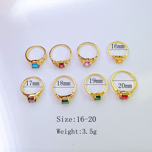 Gold Plated Alloy Gemstone Rings Oval Cubic Zirconia Prong Setting Classic Unisex Daily Wear <b>Gift</b> Jewelry - Product Image 4