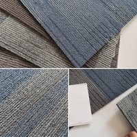 Dalles de moquette carrées à rayures modernes et simples en nylon à prix compétitif pour salon et chambre à coucher