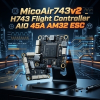Contrôleur de vol AIO MicoAir743v2 H743 45A AM32 ESC Double IMU BMI088 Baromètre Ardupilot PX4 3-6S pour Drone FPV RC et Plaque de Commande