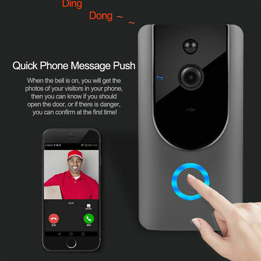 TUYA Smart WiFi Video Doorbell Camera, 1080P HD Wireless Doorbell with Two-Way Audio, Night Vision, Motion Detection & App Control - View 5