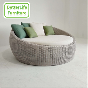 Appartement Loisirs Patio Bain de soleil Mobilier de jardin Centre de spa <span class=keywords><strong>Club</strong></span> Bain de soleil rond Chaise de piscine en rotin synthétique <span class=keywords><strong>Lit</strong></span> avec coussin - Product Image 2