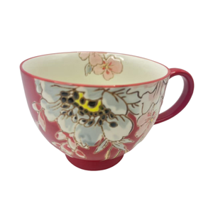 15oz 450ml Handmade Ceramic <b>Mugs</b> <b>Set</b> Colorful Glossy Glaze Hug <b>Mug</b> for <b>Coffee</b> Milk Soup Classic Design with Floral Pattern - Product Image 4