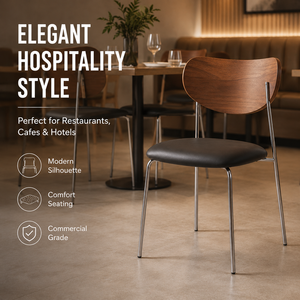 Sedia Cafe Grade in Rovere Affumicato, con Schienale Curvo e Seduta Liscia in Ferro Carbonizzato su Gambe in Nichel per Wonton House e <span class=keywords><strong>Kaya</strong></span> Corner - Product Image 3