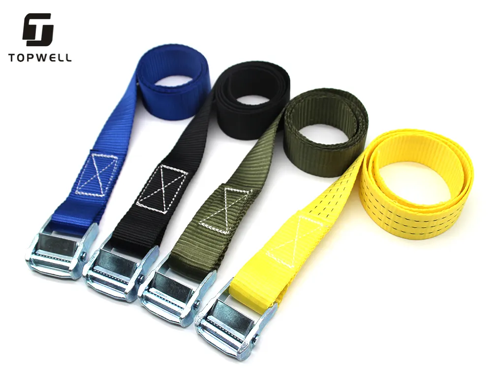 Heavy-duty Cam Locking Buckle Strap China Polyester Cargo Belt Tightening Strap with Wholesale Cam Buckle Tie Down Truck Buckle