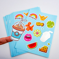 Pegatina de vinilo adhesiva personalizada impermeable, juego de hojas de planificación, pegatina de corte de beso
