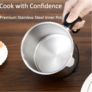 Cuisinière électrique multifonction 1,5 L avec cuve intérieure en acier inoxydable, chauffage rapide, arrêt automatique, couvercle en verre trempé, économie <span class=keywords><strong>d</strong></span>'énergie, marque OEM - Product Image 5