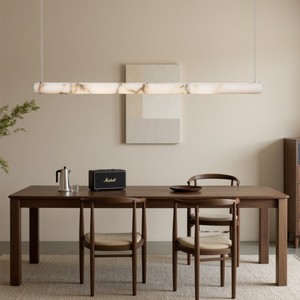 Marble Chandelier LED Tube Hanging Marble Pendant <b>Light</b> Natural Alabaster Copper <b>light</b> led tube pendant <b>light</b> for <b>Dining</b> Room - Product Image 1