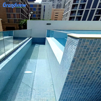 Verre acrylique transparent Grandview pour piscine extérieure, épaisseur 50 mm-300 mm, taille personnalisée