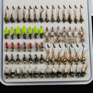 Commercio all'ingrosso 133 pz/set ultrasottile portatile ninfa Scud Midge mosche Kit assortimento con scatola pesca alla trota esche a mosca - Product Image 6