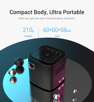 Mini projecteur DLP LED sans fil intelligent Android 9.0 HD 1080P portable D048A, 70 lumens ANSI, objectif autofocus, stockage 32 Go, pour la maison