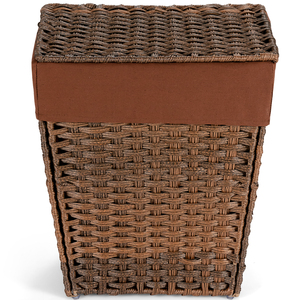 JY Waterproof Handmade <strong>Wicker</strong> Detachable Collapsible Laundry Storage Baskets with Lid for Bathroom and <strong>Wardrobe</strong> - Product Image 6