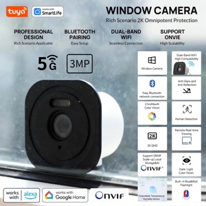Cámara IP para Ventana 2K 3MP, WiFi de Doble Banda, Tuya Smart, Antideslumbrante, Detección Humana, Cámara de Seguridad para el Hogar - Product Image 6