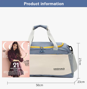 Sac de sport de loisirs pliable grande capacité, compartiment oblique, séparation sec/humide, compartiment à chaussures indépendant, fermeture éclair étanche - Product Image 2