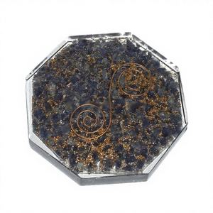 Posavasos de Ágata Azul Vastu, Orgonita Curativa, Productos de Reiki Orgone, Tallado con Amor - Product Image 1