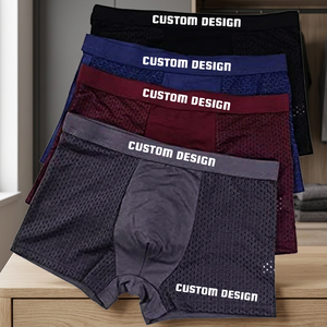 Sous-vêtements en tricot sexy pour hommes de haute qualité, respirants, en pur coton, boxers, impression de logo personnalisée, MOQ 1000, FOB 0,81-1,17 $ - Product Image 3