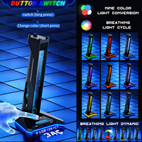 Support de casque de jeu RGB multifonctionnel avec hub USB 3 ports USB-A 1 port Type-C, base antidérapante, éclairage LED, organisateur de bureau