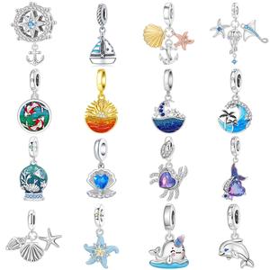 Dijes de Plata de Ley con Circonitas para <span class=keywords><strong>la</strong></span> Creación de Joyas, Colgante con Forma de Corazón, Accesorios DIY para Mujer, Venta al por Mayor - Product Image 1