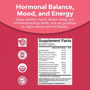 Suplemen probiotik 485 kustom kapsul untuk wanita Cohosh egang hitam dengan Resveratrol Dong Quai pereda nyeri - Product Image 4