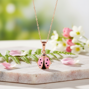 <span class=keywords><strong>Collana</strong></span> pendente 14K in oro massiccio rosa <span class=keywords><strong>coccinella</strong></span> <span class=keywords><strong>collana</strong></span> con animali realizzata in Turchia - Product Image 3