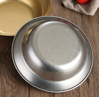 Bol rétro en acier inoxydable argenté 12-14 cm, réutilisable pour camping, salade, soupe, maison, cuisine, extérieur, restaurant