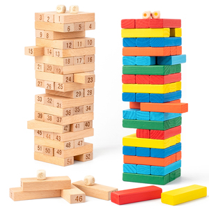 Set di Blocchi di Costruzione in Legno per Bambini, Gioco Educativo Digitale per Impilare, Giocattolo per l'Educazione Precoce e l'Interazione Genitore-Figlio - Product Image 1