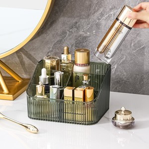 Boîte de rangement transparente à rayures pour cosmétiques, porte-rouge à lèvres, porte-pinceaux de maquillage, conteneur de rangement de bureau, design léger - Product Image 3
