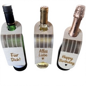 Étiquette de bouteille en papier recyclé écologique avec pliage en forme de V pour les cadeaux d'<span class=keywords><strong>anniversaire</strong></span> et de mariage, les amateurs de vin - Product Image 4