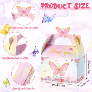 Bolsa de Papel de Lujo para Dulces, Diseño de Mariposas, Papel Impreso Offset Blanco, <span class=keywords><strong>JUMI</strong></span> JM-11121, Asa de Mano, Reciclable, para Regalos de Comida - Product Image 3