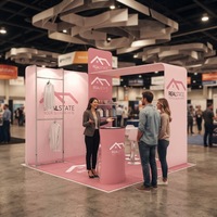 Kit de stand d'exposition portable 10x10 pieds, système en aluminium à tension de tissu sans outil pour salons professionnels